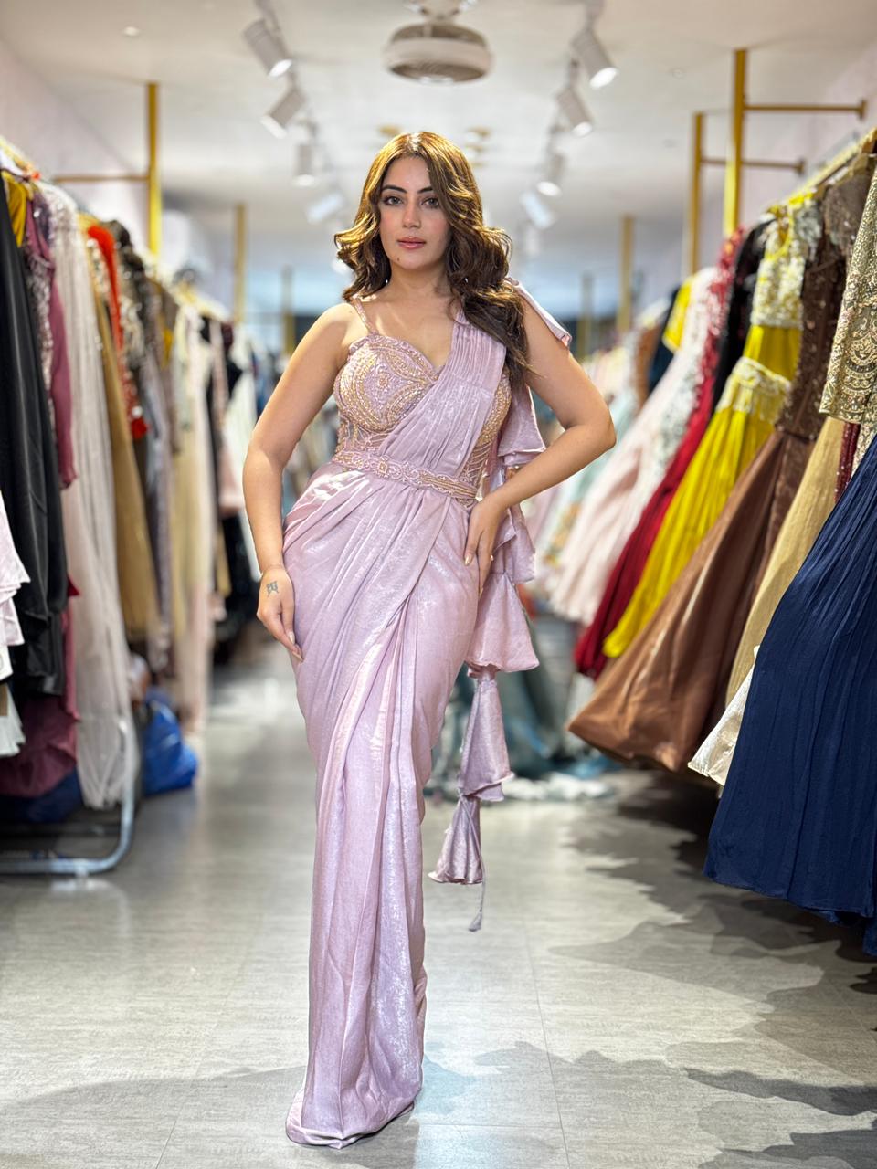 Butterfly Pre-Draped Saree set