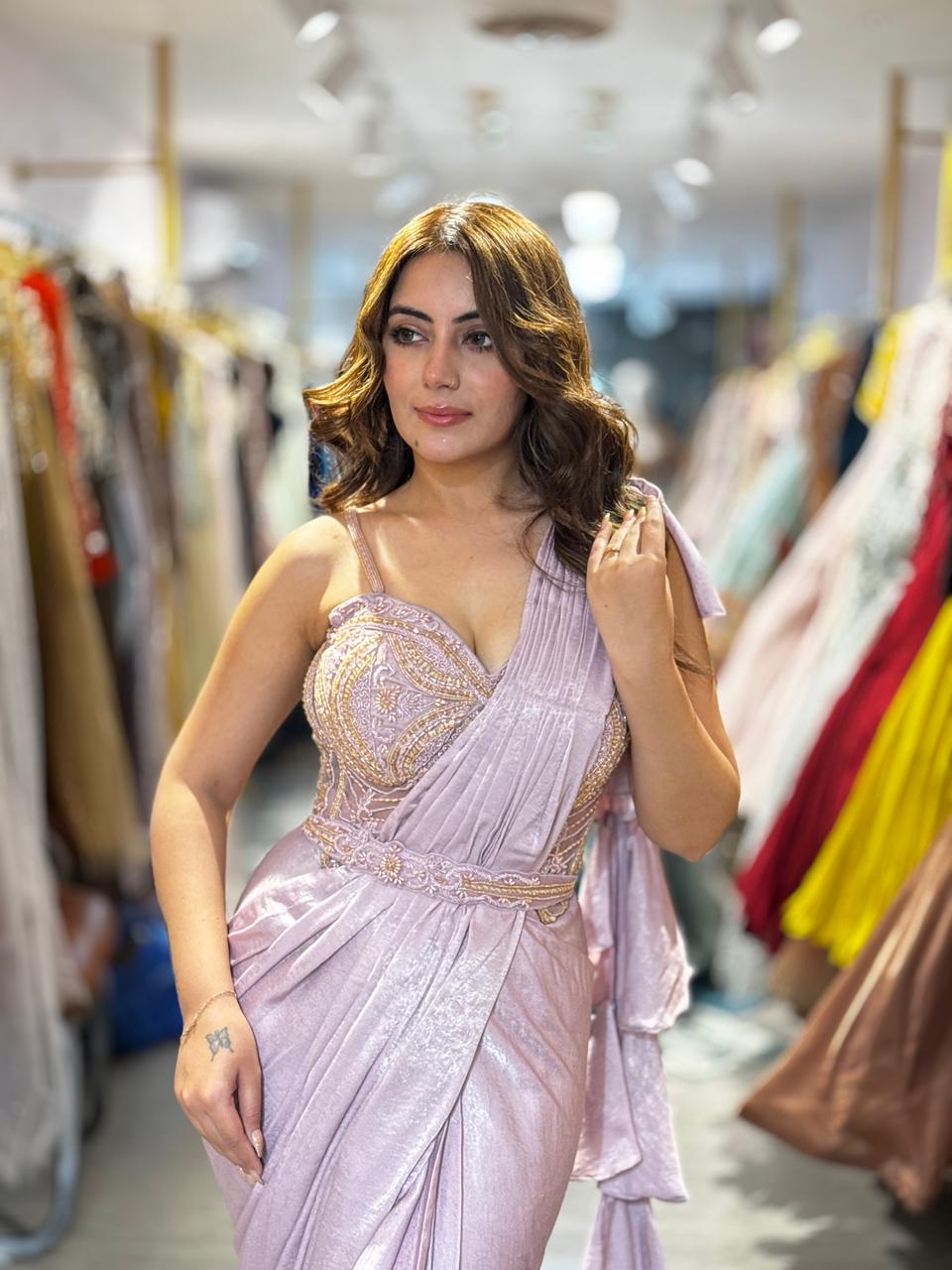 Butterfly Pre-Draped Saree set