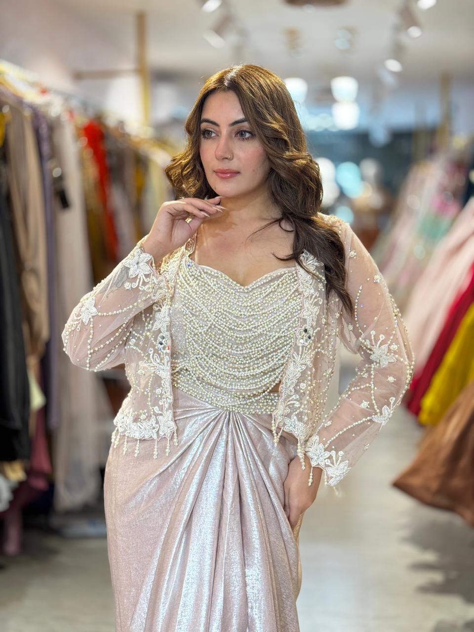 Dny Draped Saree Set
