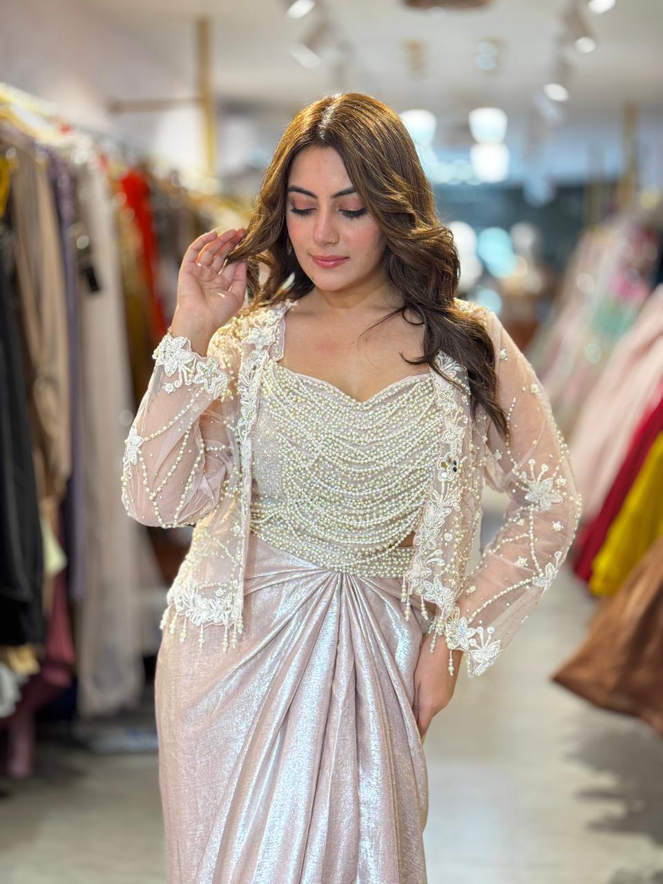 Dny Draped Saree Set