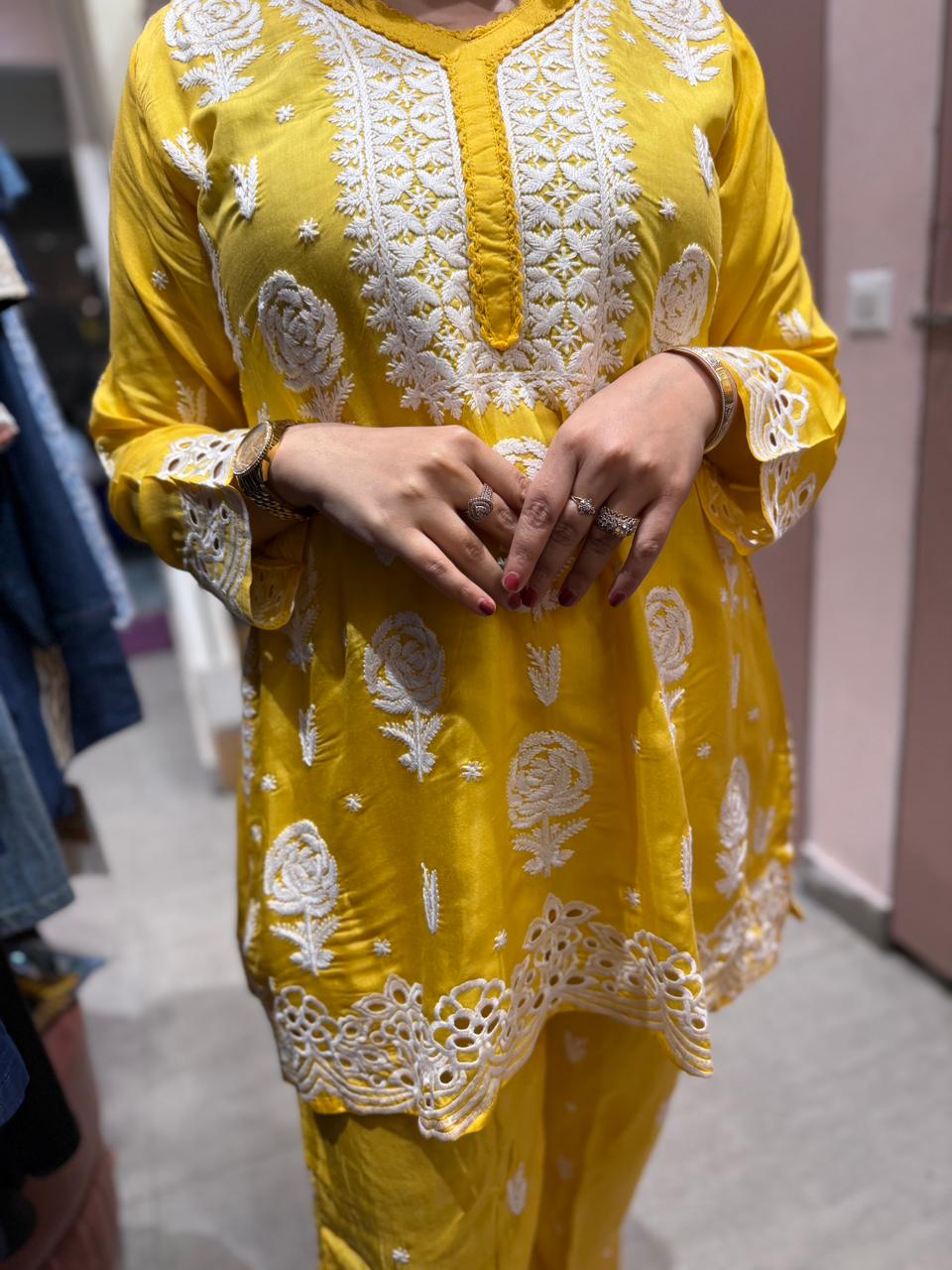 Sunshine Chikankari Co-ord Set