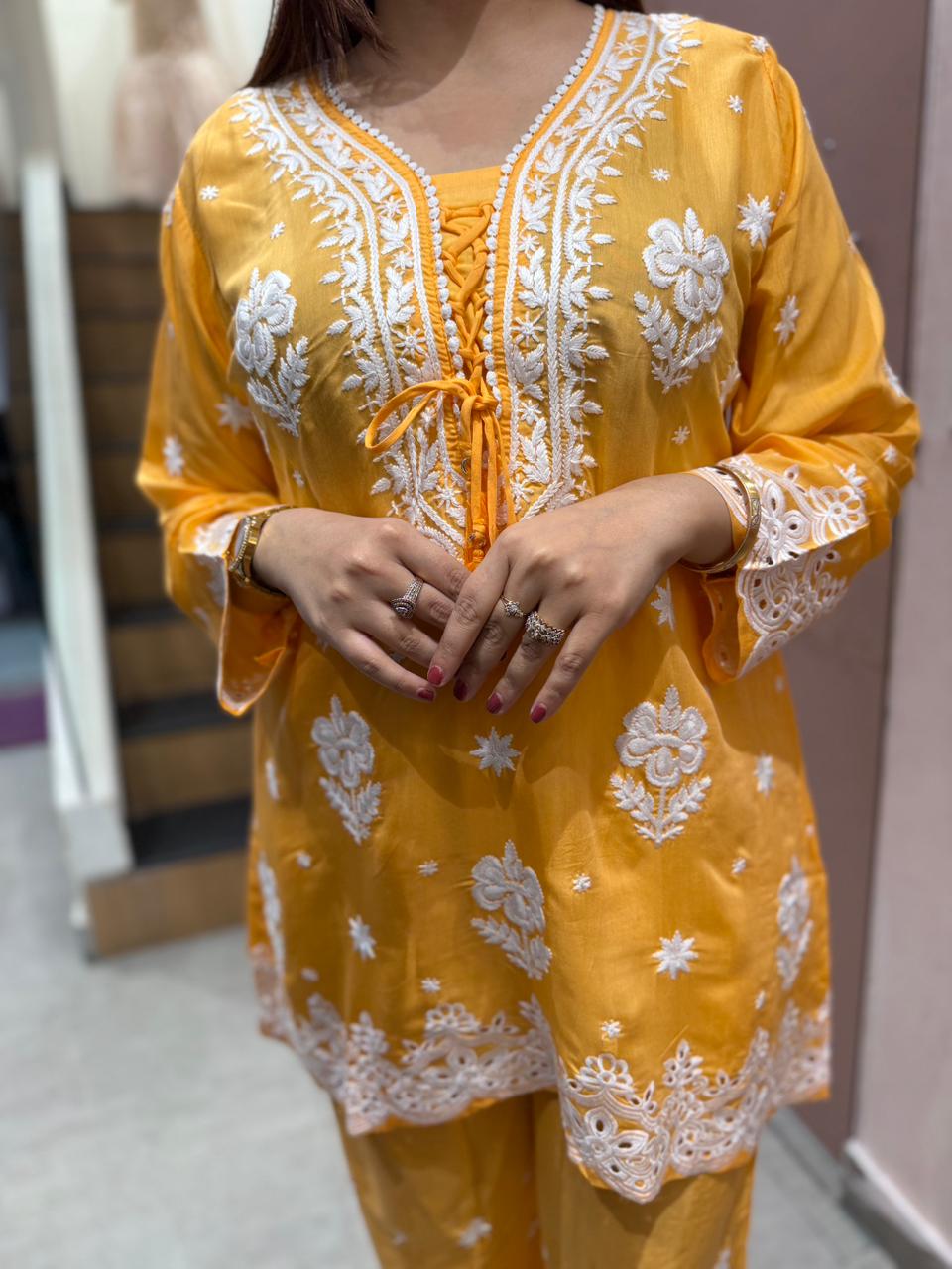 Sunshine Chikankari Co-ord Set