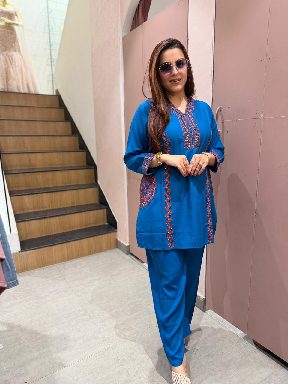 Teny Embroidered Cord Set