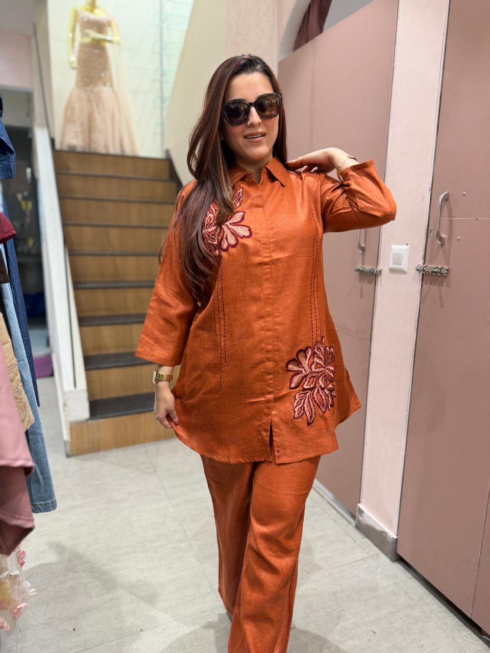 Liva  Embroidered Co-ord Set