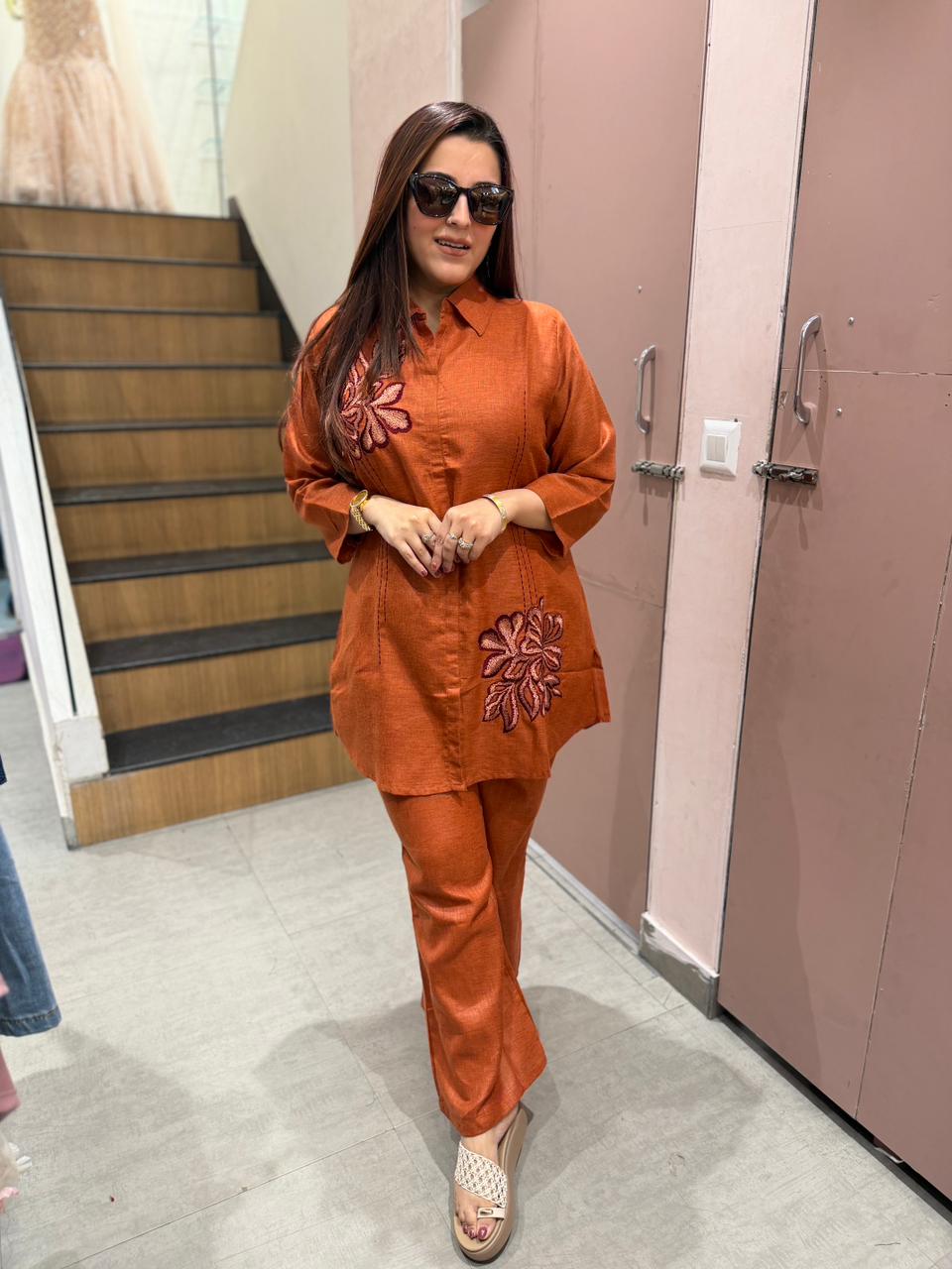 Liva  Embroidered Co-ord Set