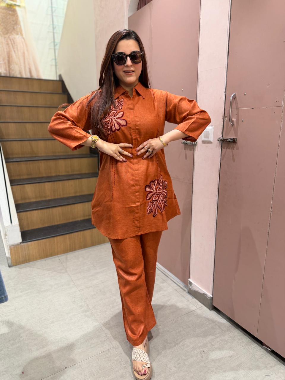 Liva  Embroidered Co-ord Set