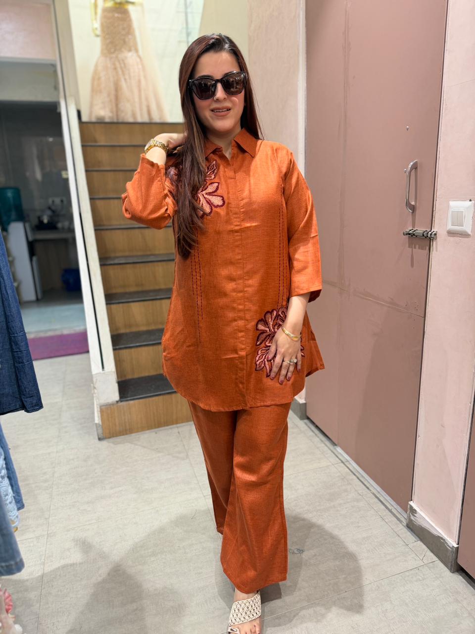 Liva  Embroidered Co-ord Set