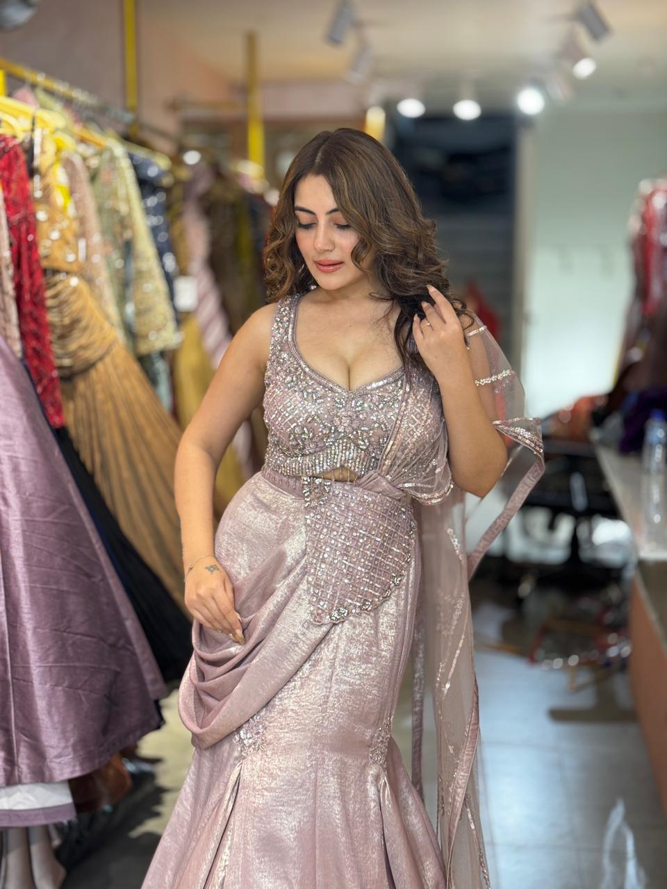 Pufferfish Draped Luxe Lehenga  Set