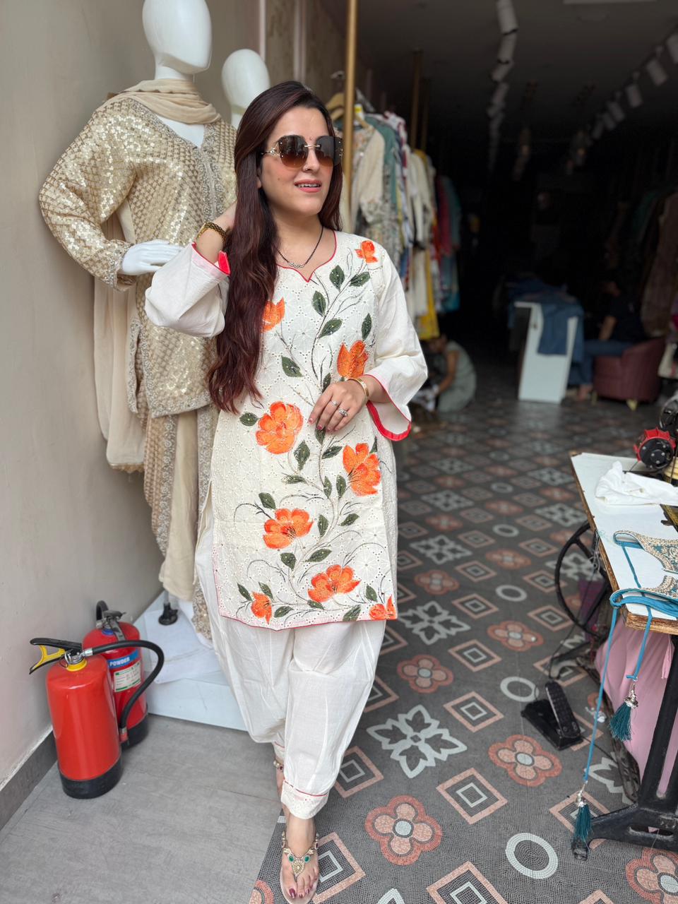 Anvi Floral Embroidered cord Set