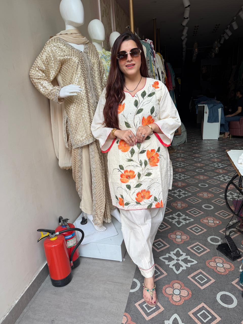 Anvi Floral Embroidered cord Set