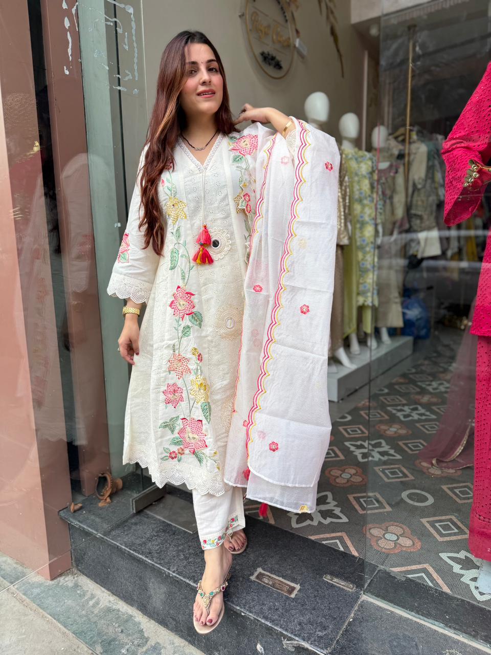 Krita Floral Embroidered Kurta Set