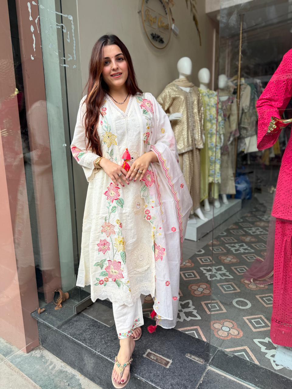 Krita Floral Embroidered Kurta Set
