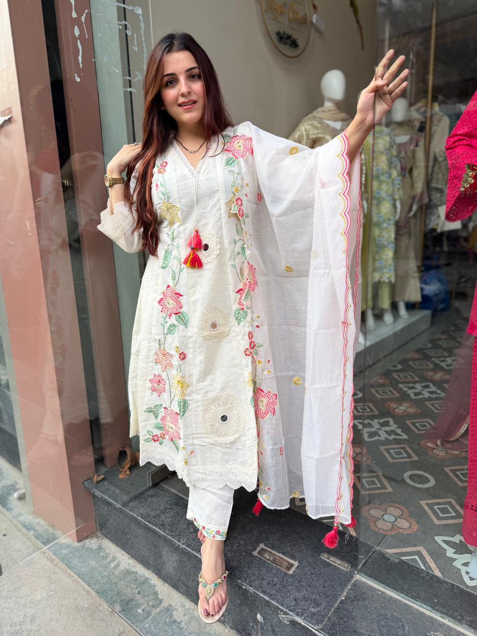 Krita Floral Embroidered Kurta Set