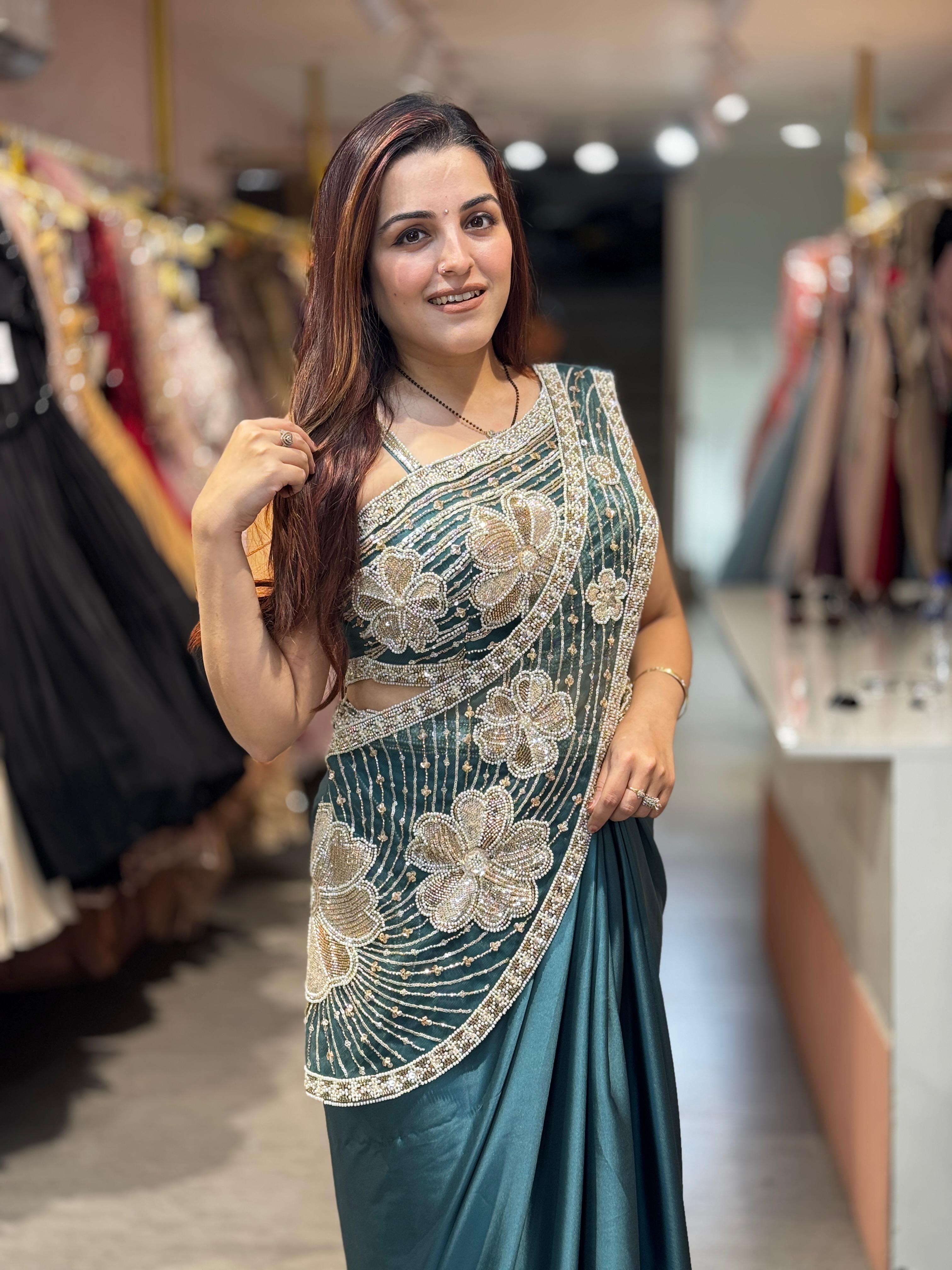 Lily Designer Draped Saree Set