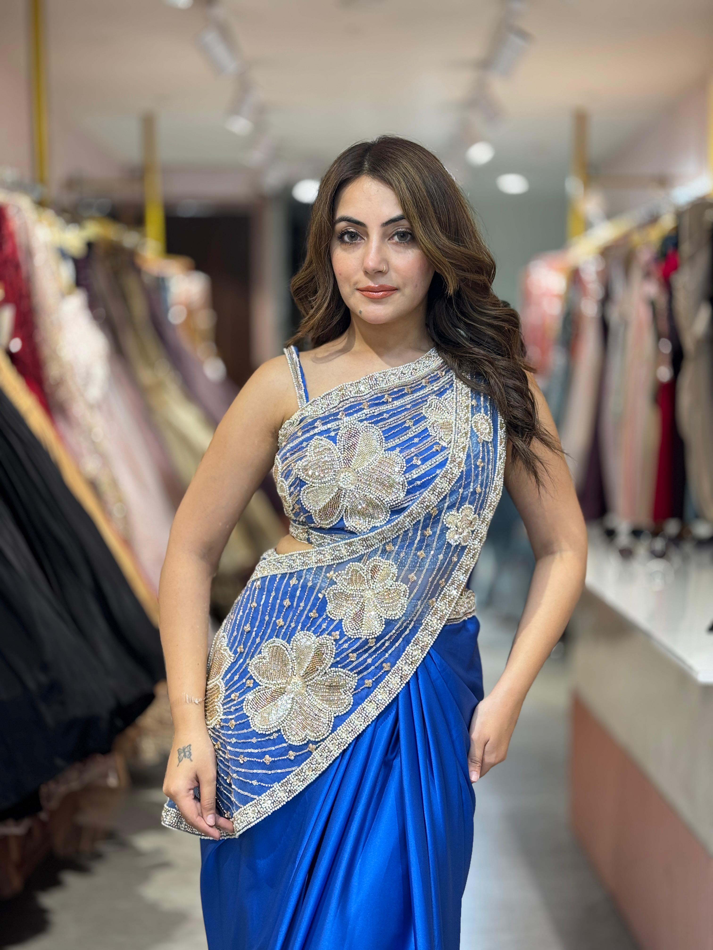 Lily Designer Draped Saree Set