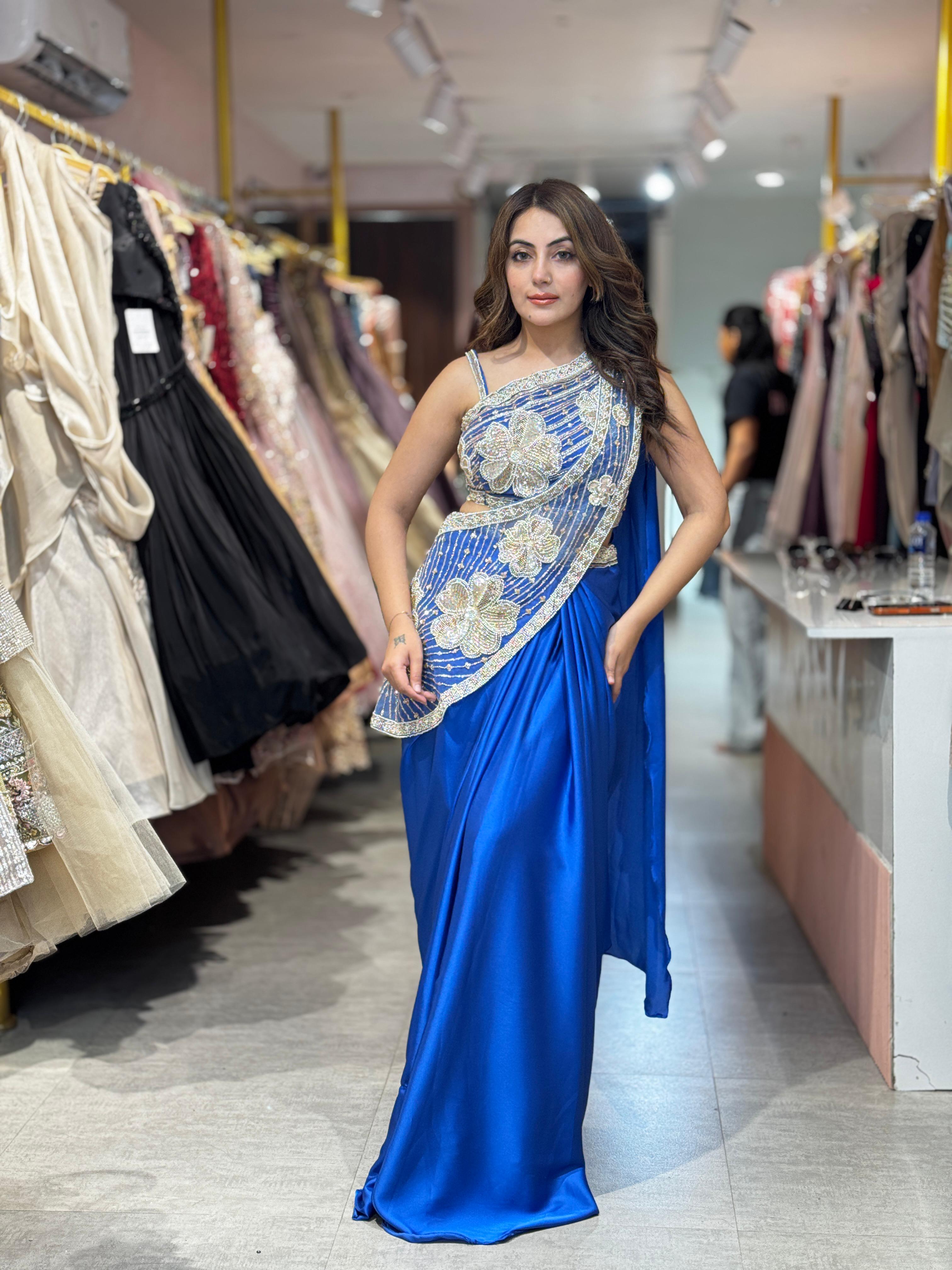 Lily Designer Draped Saree Set