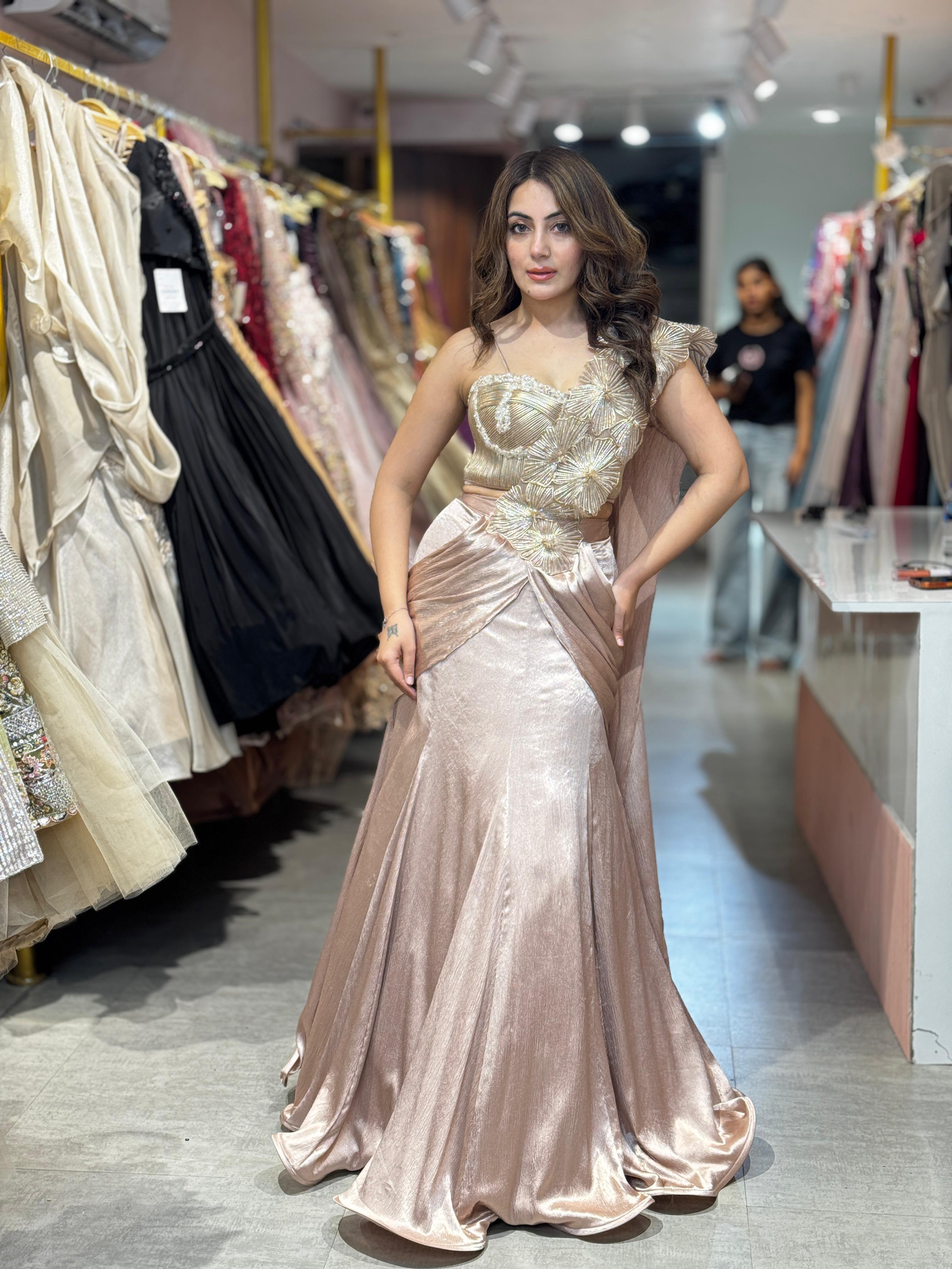 Phlox Blossom Drape Lehenga