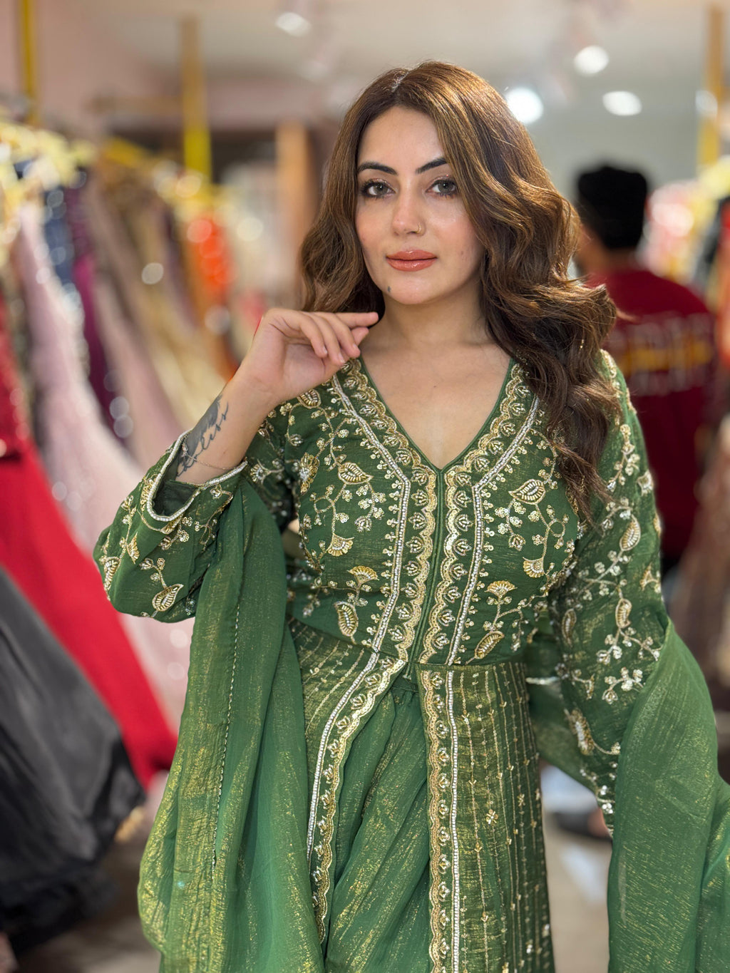 Pansy Emerald Grace Anarkali Set