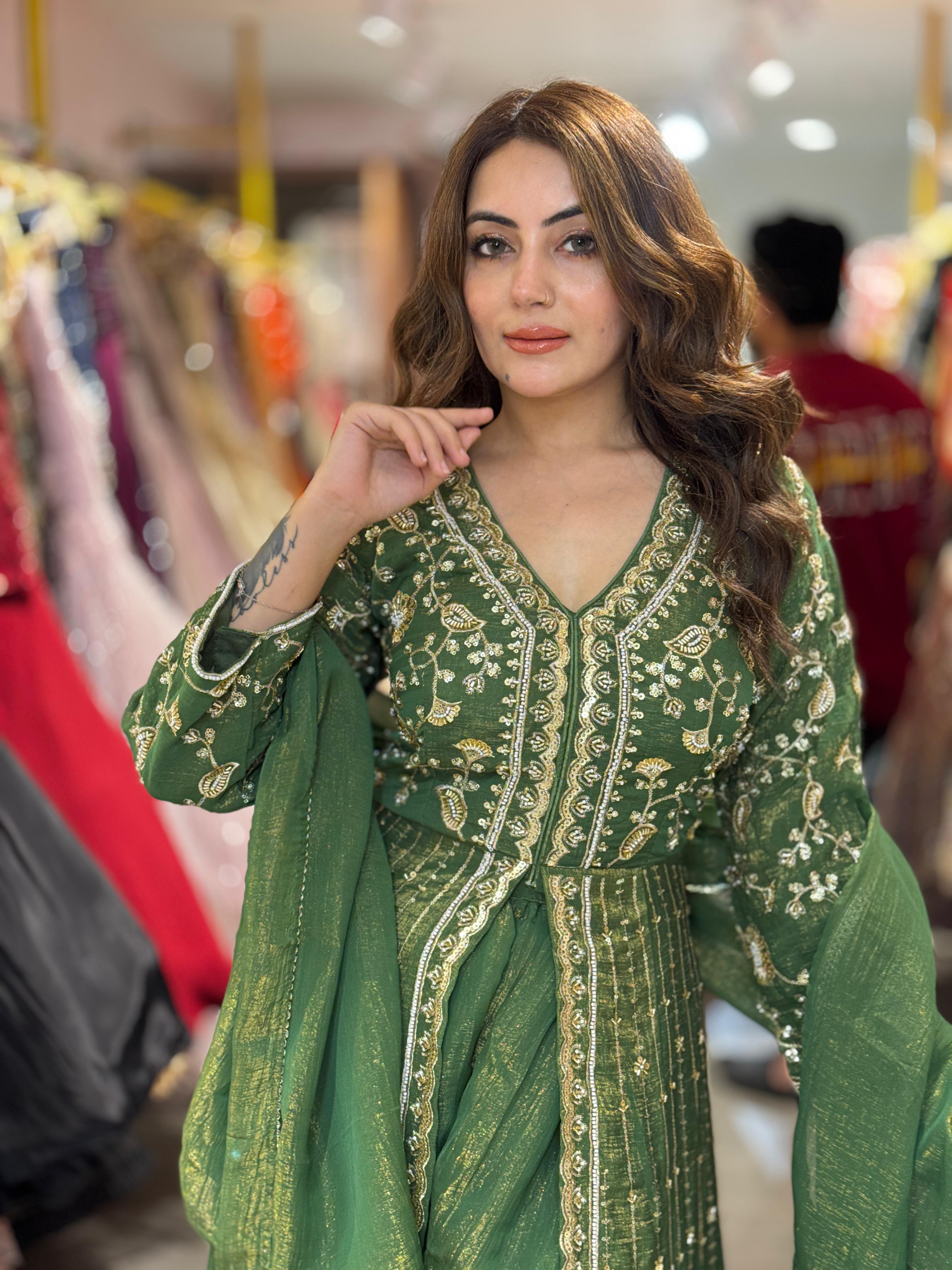 Pansy Emerald Grace Anarkali Set