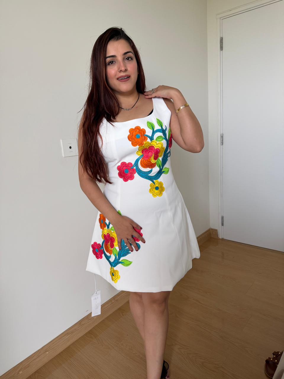 Niva Embroidered Mini Dress