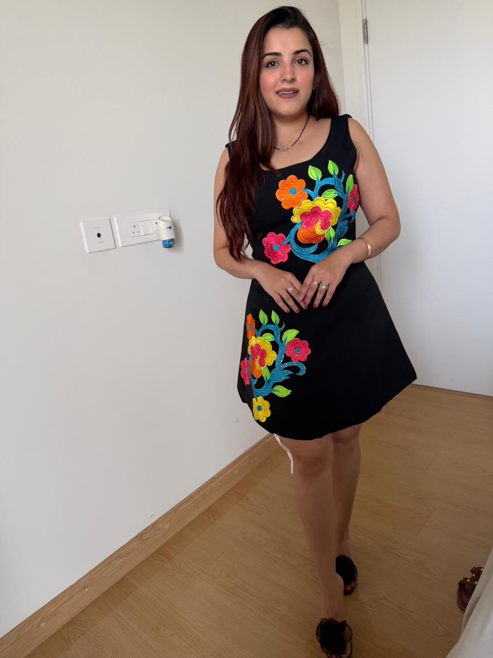 Niva Embroidered Mini Dress