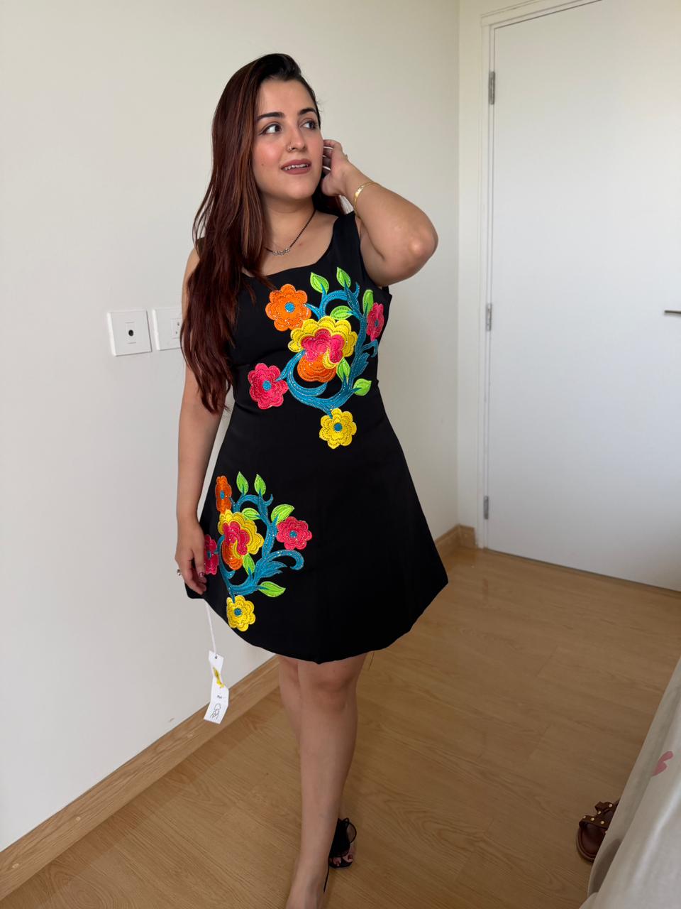 Niva Embroidered Mini Dress