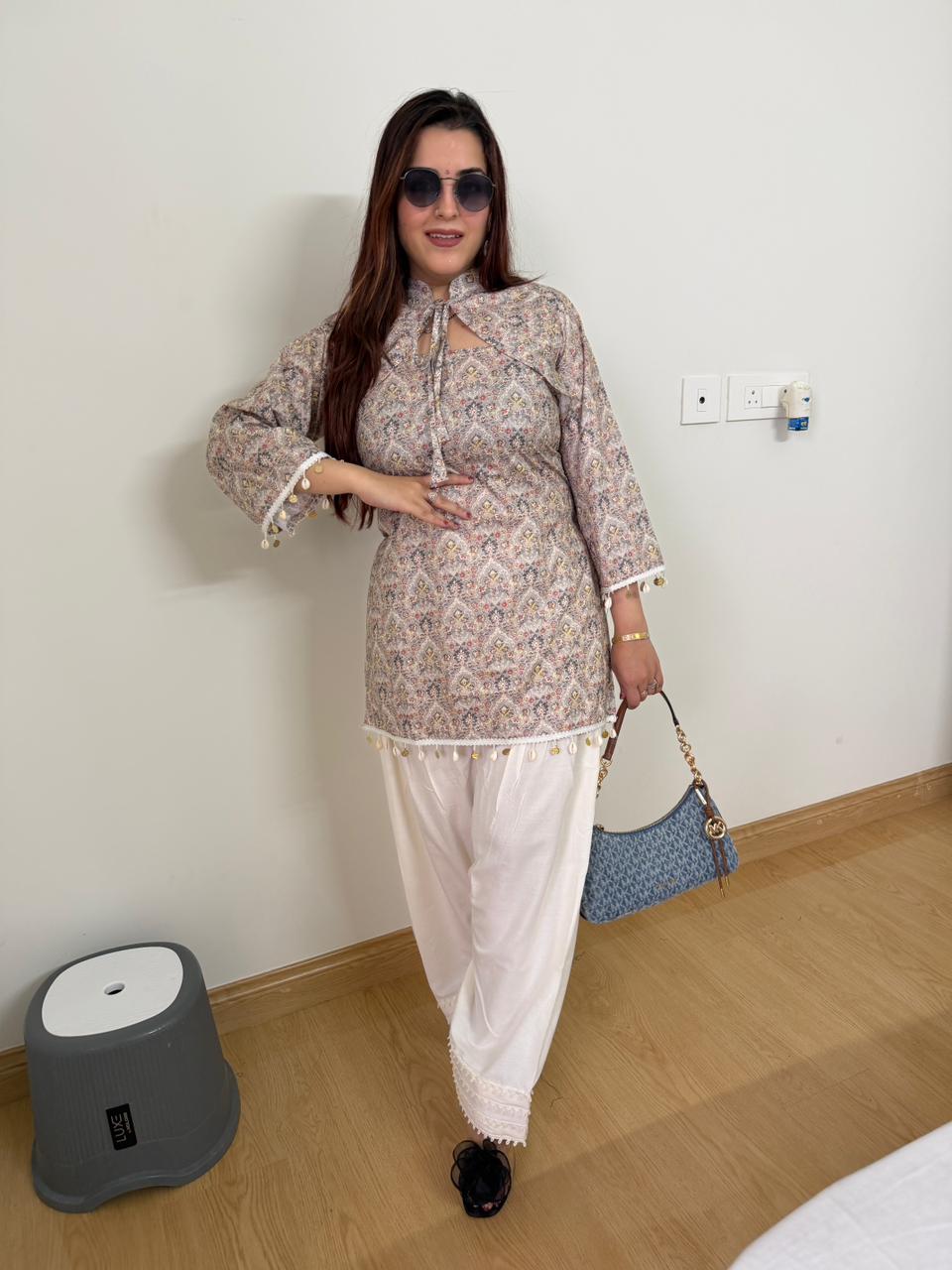 Elvy Bloom Printed three Piece Co-Ord Set
