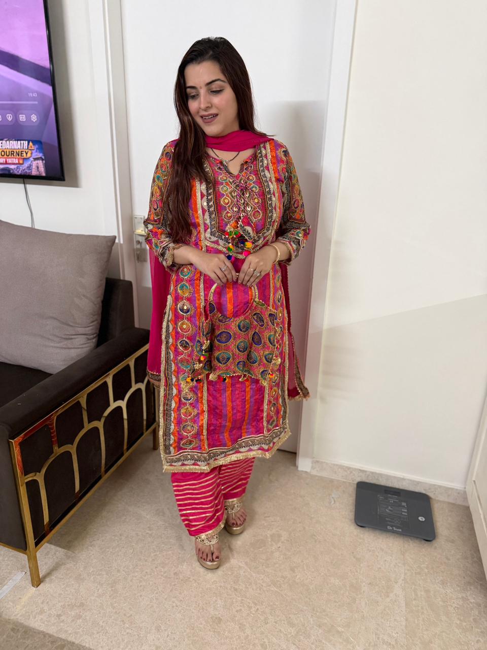 Rinny Multicolor Mirror Work Kurta Set