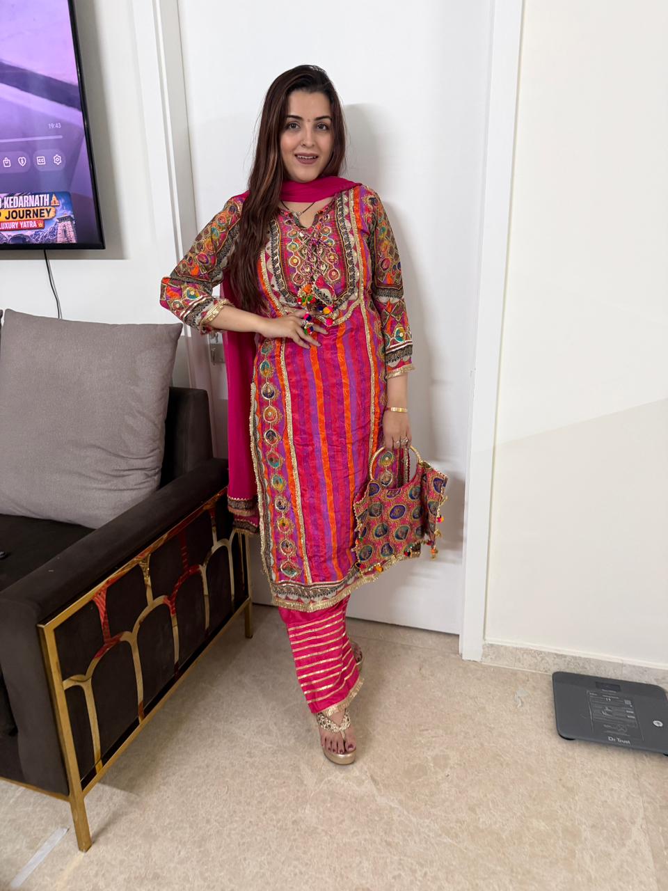 Rinny Multicolor Mirror Work Kurta Set