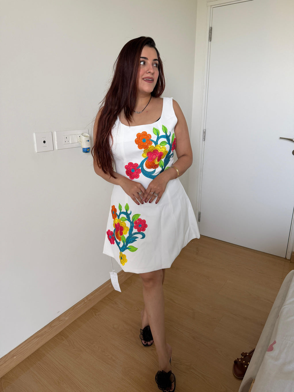 Niva Embroidered Mini Dress