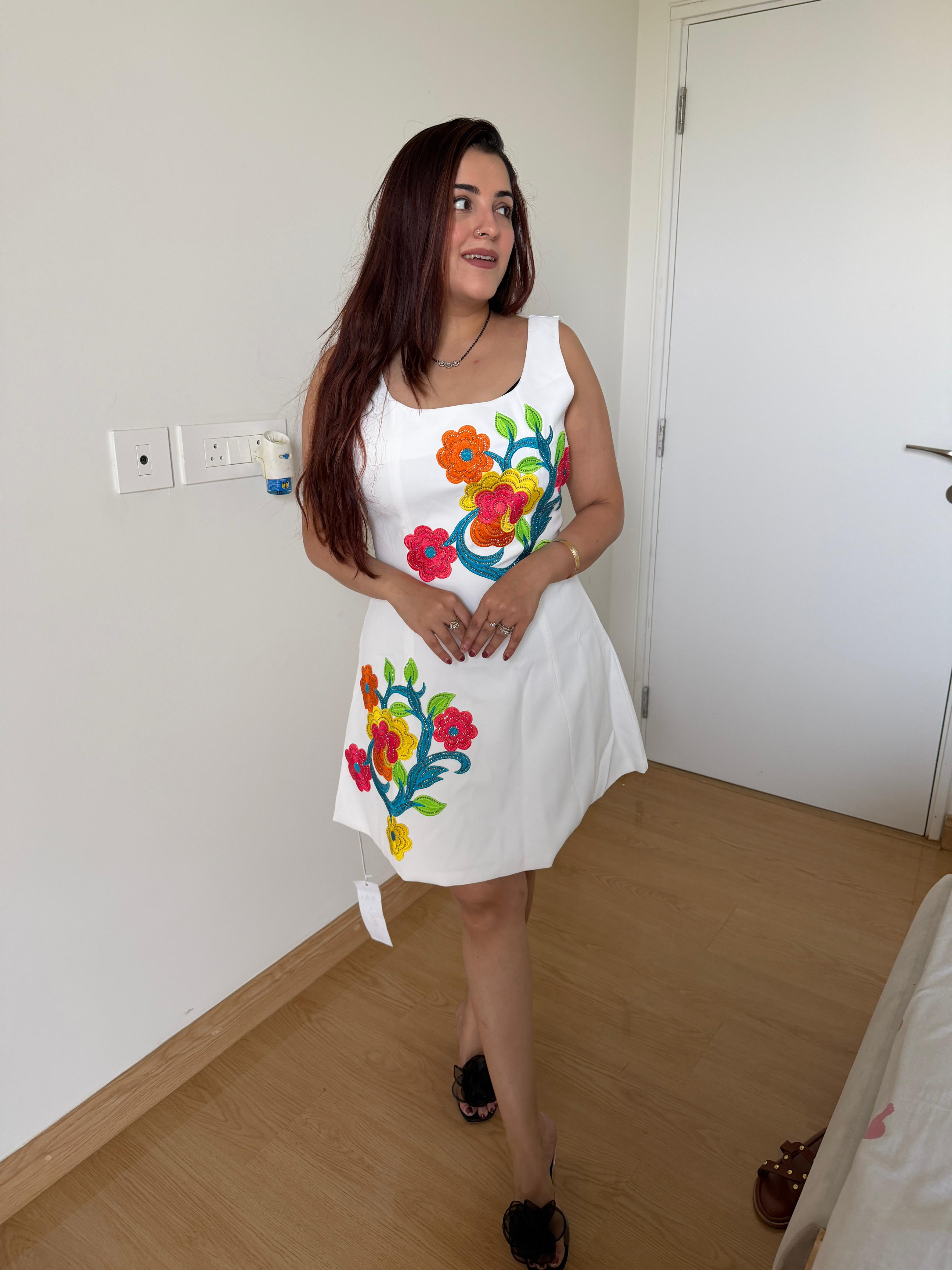Niva Embroidered Mini Dress