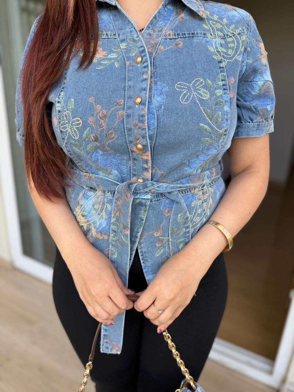 Bloom Denim Tie-Up Top