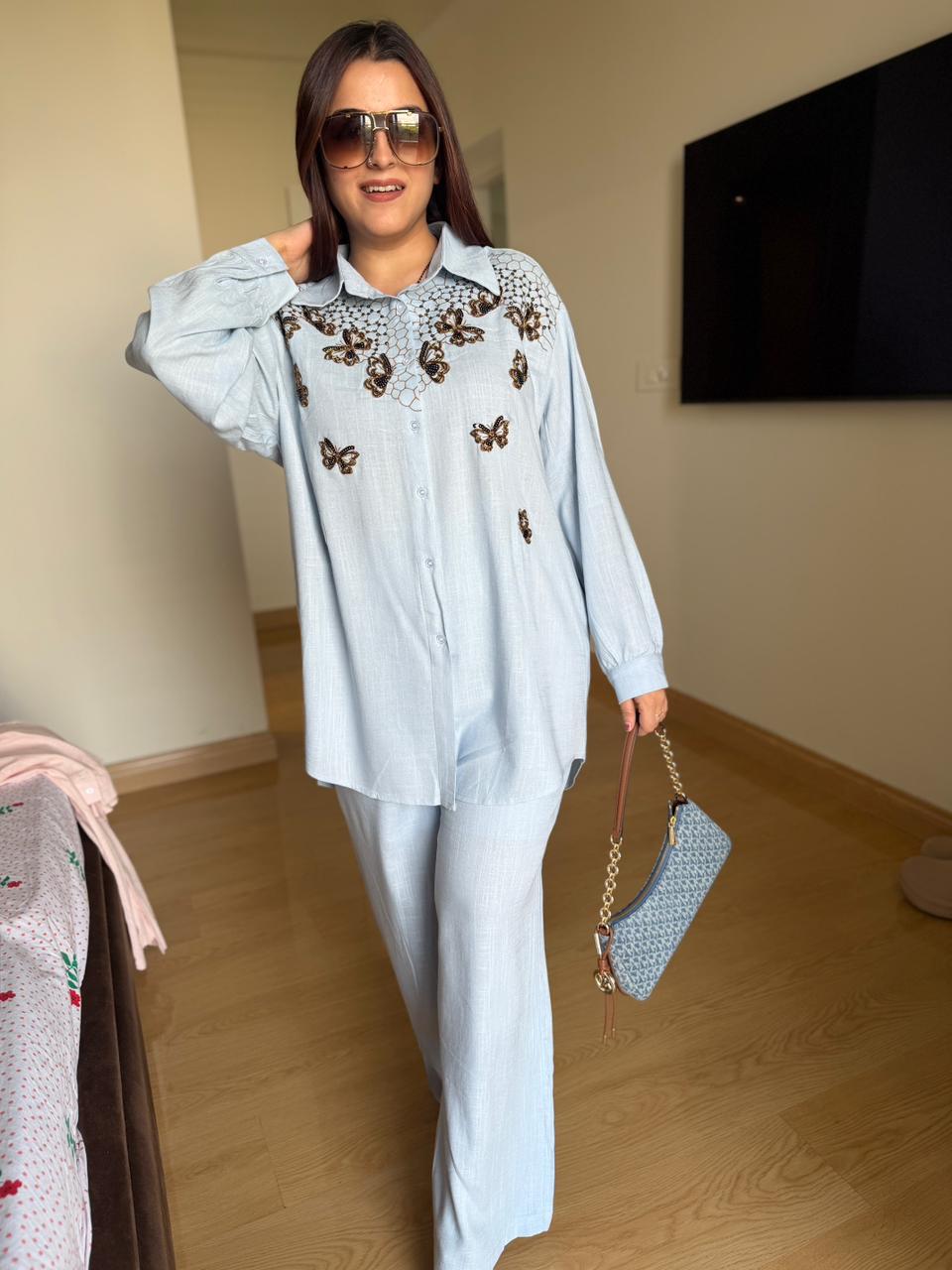Flutter Embroidered Co-Ord Set