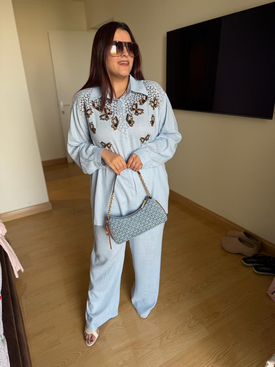 Flutter Embroidered Co-Ord Set