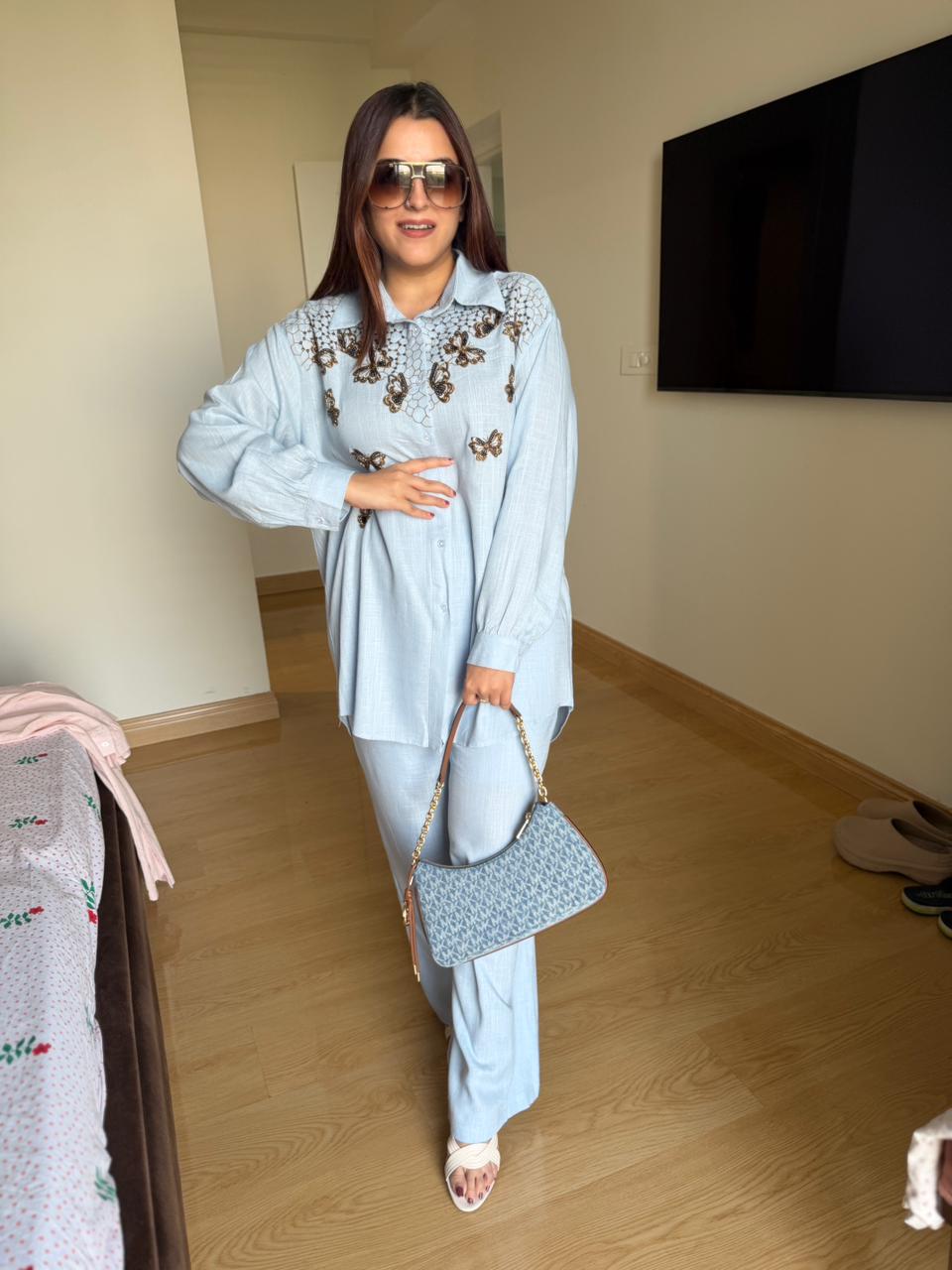 Flutter Embroidered Co-Ord Set