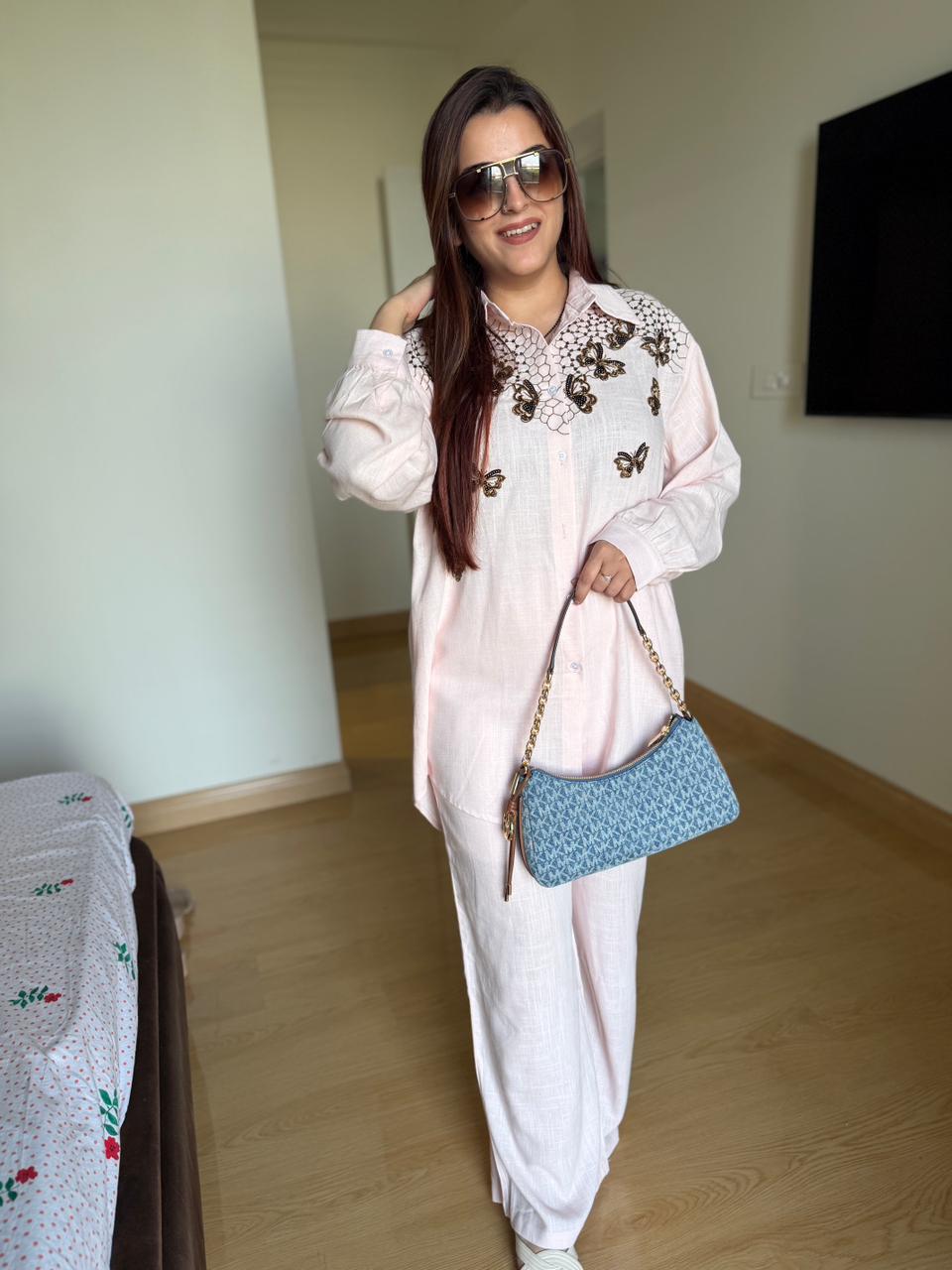 Flutter Embroidered Co-Ord Set