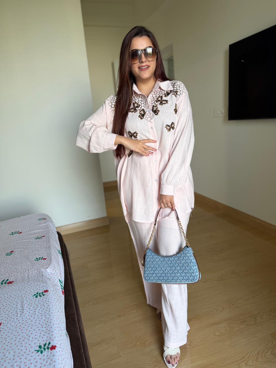 Flutter Embroidered Co-Ord Set