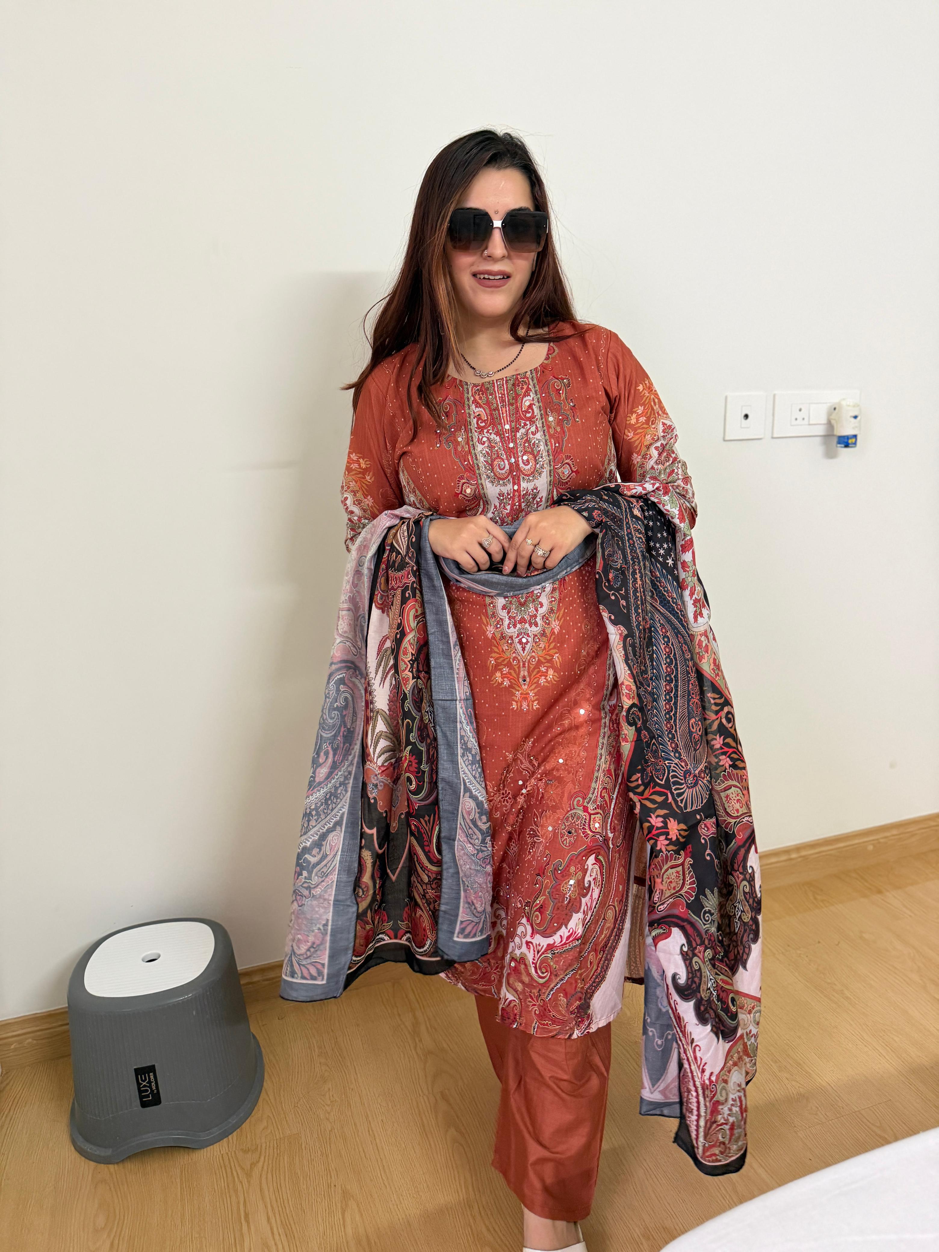 Rey Paisley Kurta Set