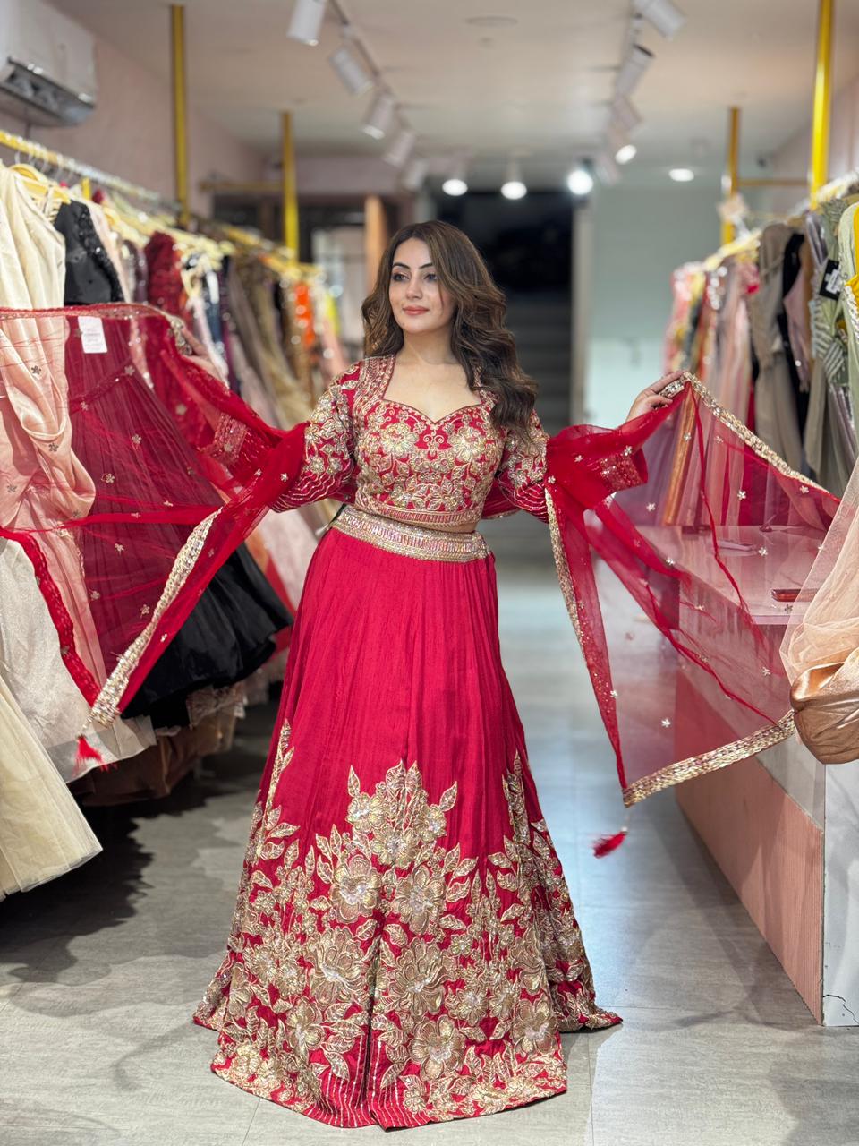 Camellia Embroidered Lehenga Set