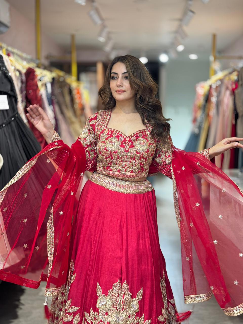 Camellia Embroidered Lehenga Set