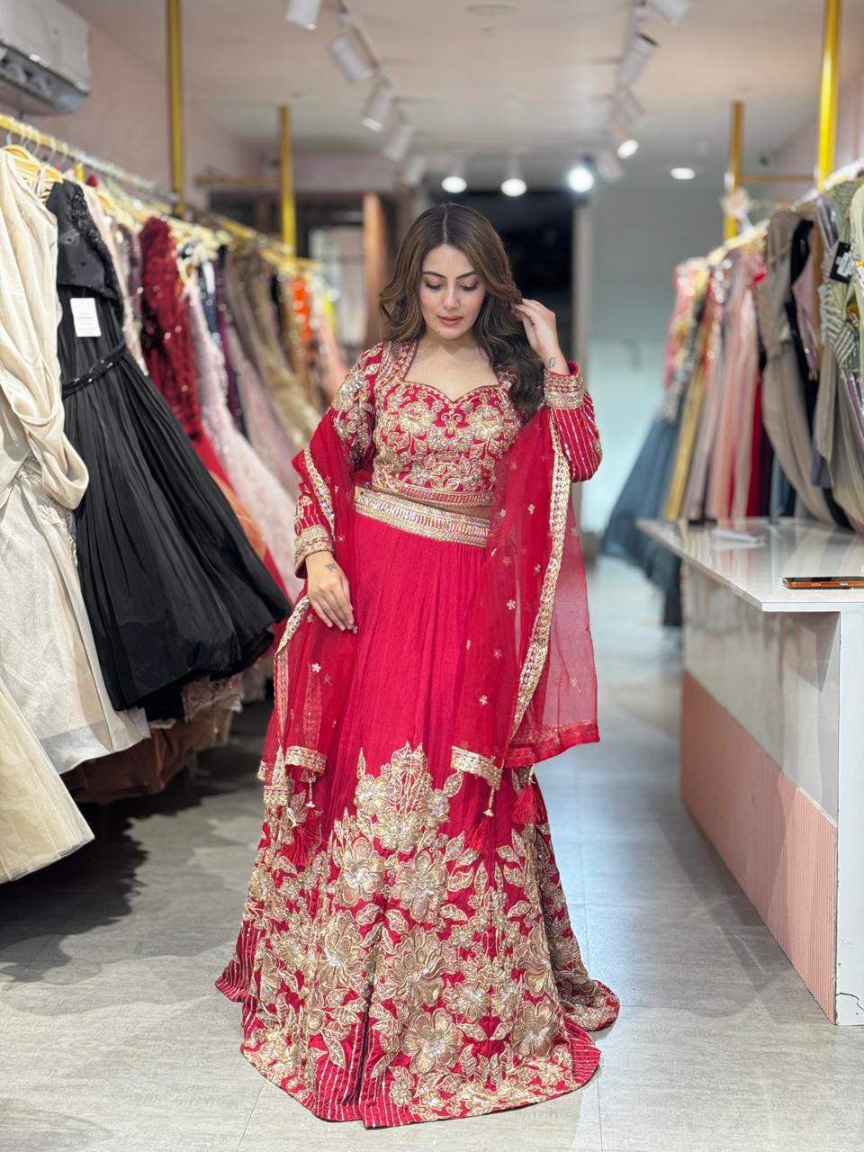 Camellia Embroidered Lehenga Set