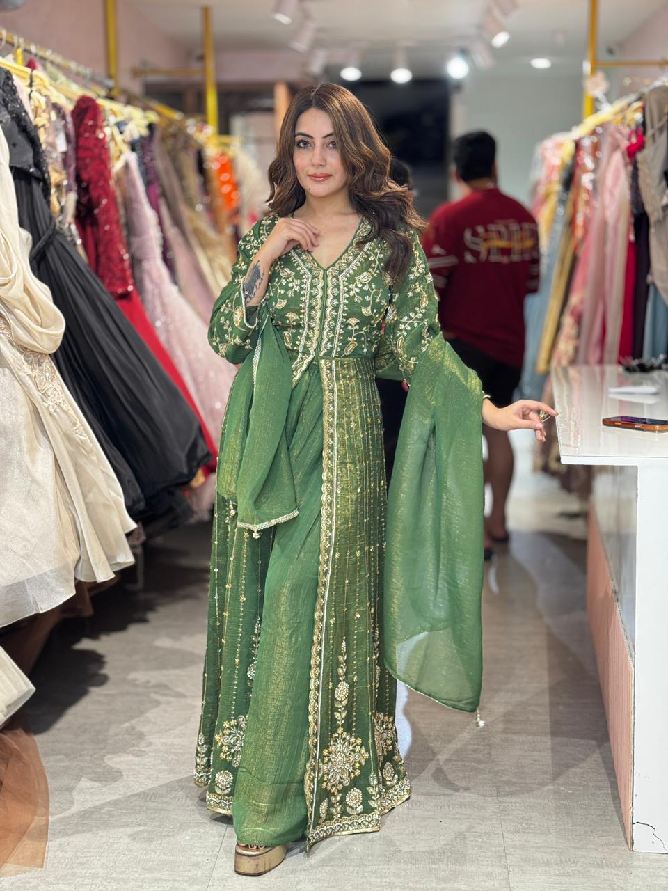 Pansy Emerald Grace Anarkali Set