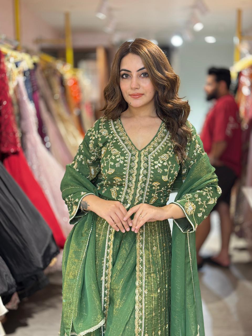 Pansy Emerald Grace Anarkali Set