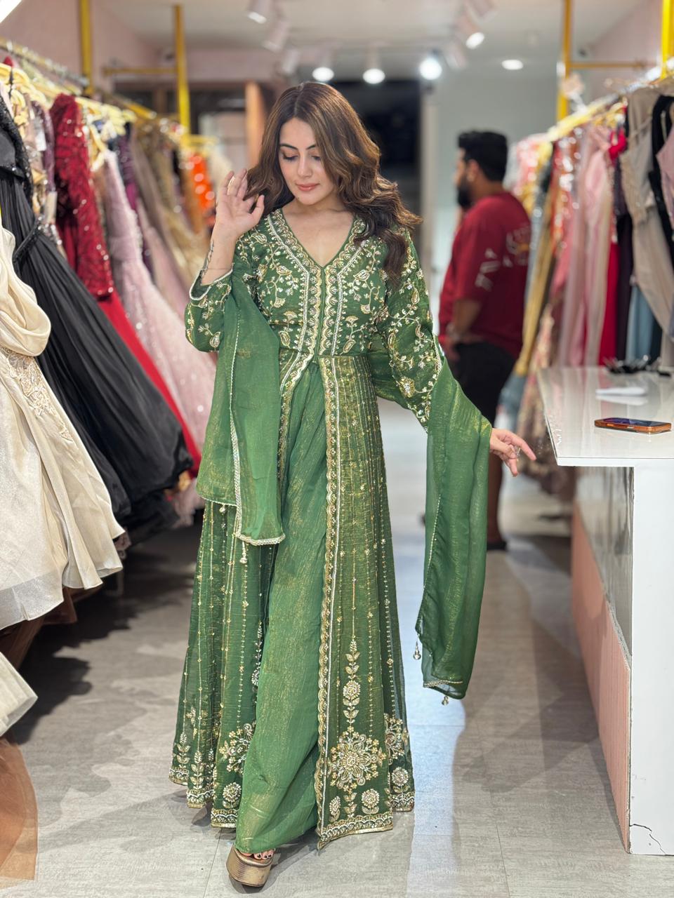 Pansy Emerald Grace Anarkali Set