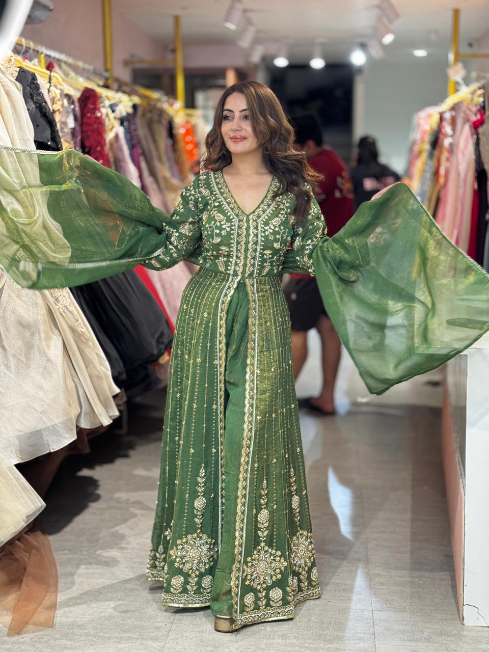 Pansy Emerald Grace Anarkali Set