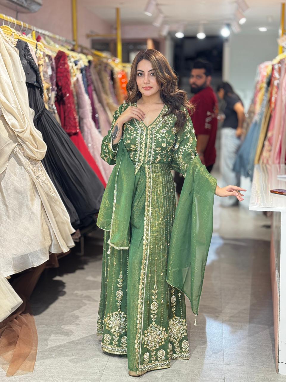 Pansy Emerald Grace Anarkali Set