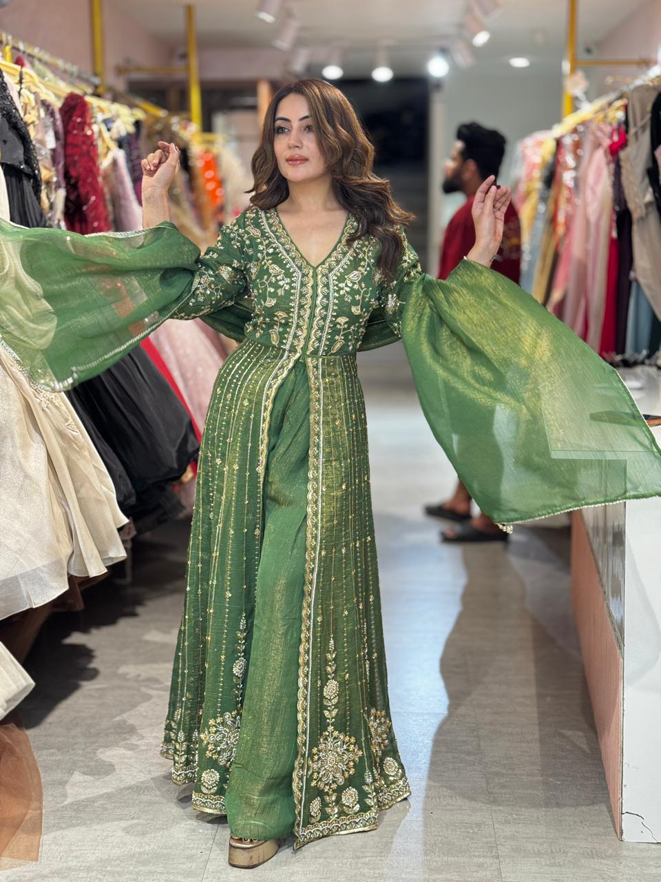 Pansy Emerald Grace Anarkali Set