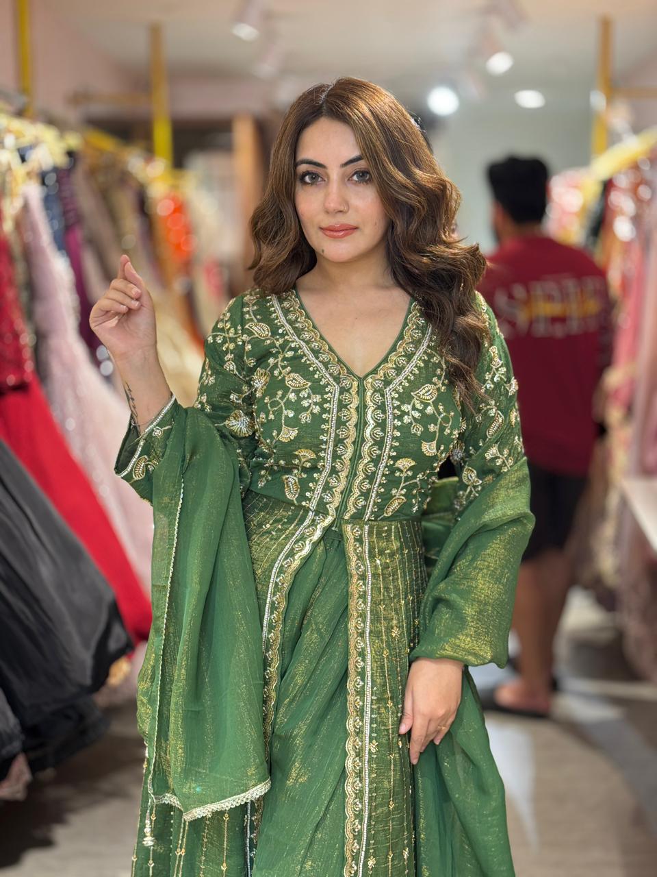 Pansy Emerald Grace Anarkali Set