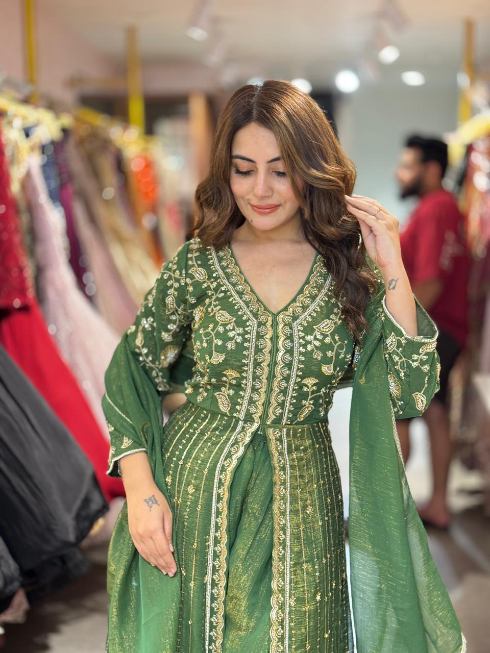Pansy Emerald Grace Anarkali Set