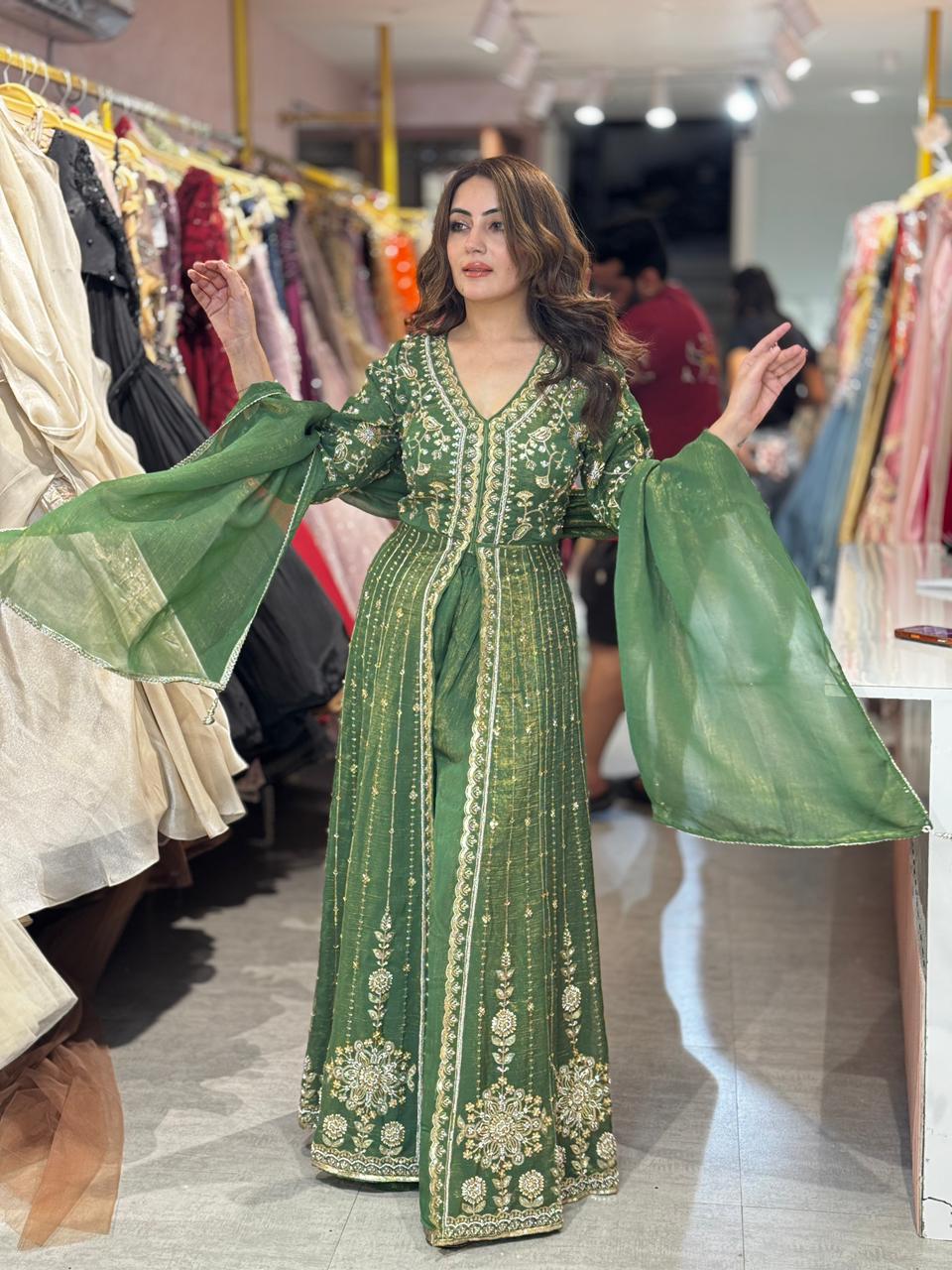 Pansy Emerald Grace Anarkali Set